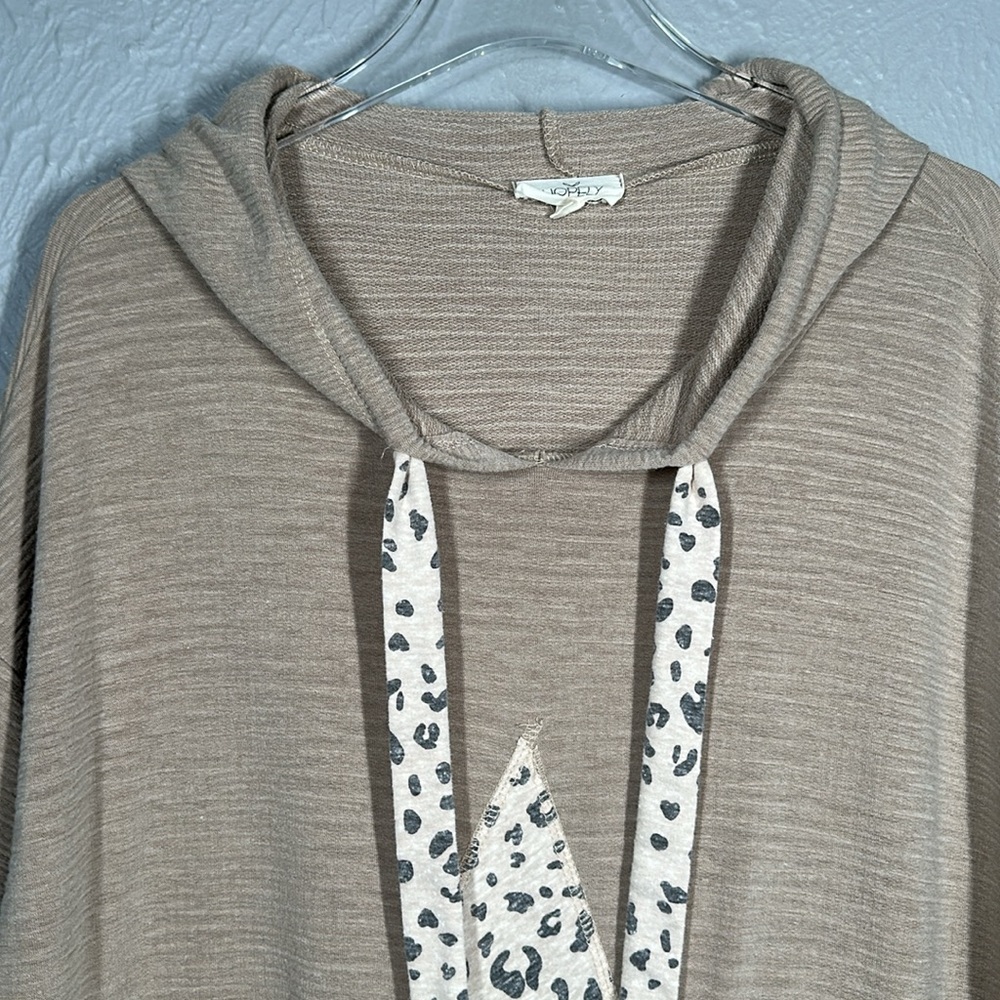 Hopely Light Brown Sand Short Sleeve Hooded Athleisure Dress Women's Siz… - Picture 8 of 12